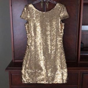 Gold sequin dress